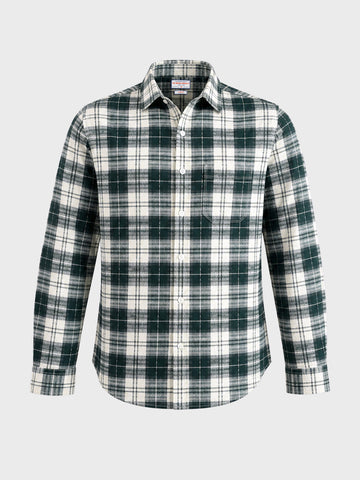 Men's Green Slim Fit Checkered Casual Shirt