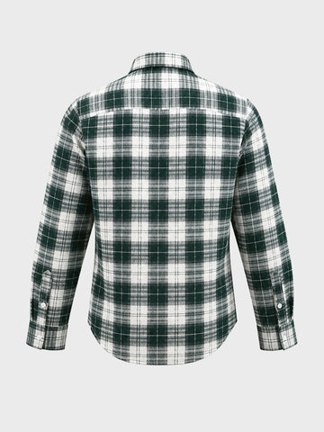 Men's Green Slim Fit Checkered Casual Shirt