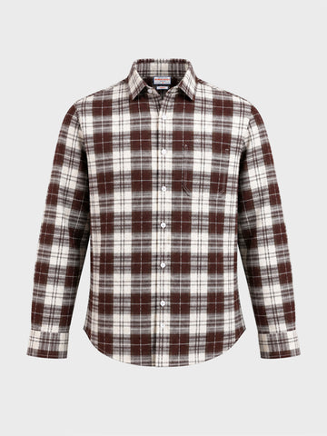 Men's Brown Slim Fit Checkered Casual Shirt