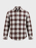 Men's Brown Slim Fit Checkered Casual Shirt