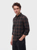 Men's Brown Slim Fit Checkered Casual Shirt