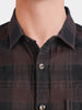 Men's Brown Slim Fit Checkered Casual Shirt