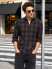Men's Brown Slim Fit Checkered Casual Shirt