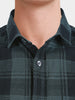 Men's Green Slim Fit Checkered Casual Shirt