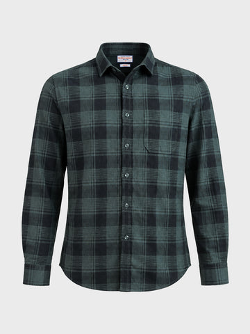 Men's Green Slim Fit Checkered Casual Shirt