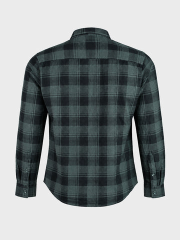 Men's Green Slim Fit Checkered Casual Shirt