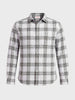 Men's White Slim Fit Checkered Casual Shirt