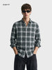Men's Green Slim Fit Checkered Casual Shirt