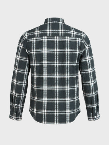 Men's Green Slim Fit Checkered Casual Shirt