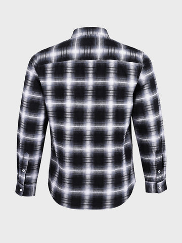 Men's Black Slim Fit Checkered Casual Shirt