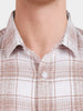 Men's White Slim Fit Checkered Casual Shirt