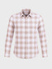Men's White Slim Fit Checkered Casual Shirt