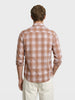 Men's Brown Slim Fit Checkered Casual Shirt