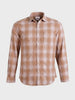Men's Brown Slim Fit Checkered Casual Shirt