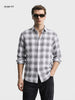 Men's White Slim Fit Checkered Casual Shirt