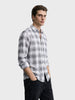 Men's White Slim Fit Checkered Casual Shirt