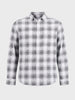 Men's White Slim Fit Checkered Casual Shirt