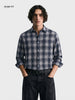 Men's Grey Slim Fit Checkered Casual Shirt