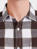 Men's Brown Slim Fit Checkered Casual Shirt