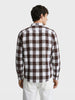 Men's Brown Slim Fit Checkered Casual Shirt