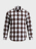 Men's Brown Slim Fit Checkered Casual Shirt