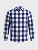 Men's Blue Slim Fit Checkered Casual Shirt