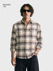 Men's Grey Relaxed Fit Checkered Casual Shirt