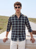 Men's Brown Slim Fit Checkered Casual Shirt