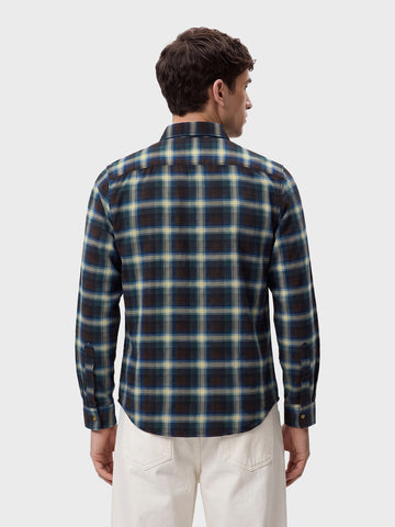 Men's Brown Slim Fit Checkered Casual Shirt