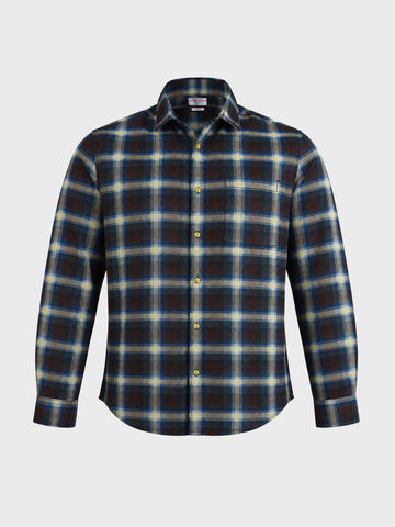 Men's Brown Slim Fit Checkered Casual Shirt