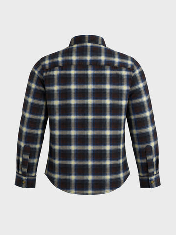 Men's Brown Slim Fit Checkered Casual Shirt