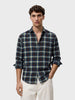 Men's Brown Slim Fit Checkered Casual Shirt
