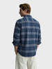 Men's Blue Slim Fit Checkered Casual Shirt