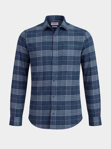 Men's Blue Slim Fit Checkered Casual Shirt