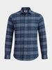 Men's Blue Slim Fit Checkered Casual Shirt