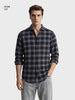 Men's Black Slim Fit Checkered Casual Shirt