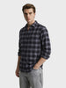 Men's Black Slim Fit Checkered Casual Shirt