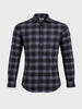 Men's Black Slim Fit Checkered Casual Shirt