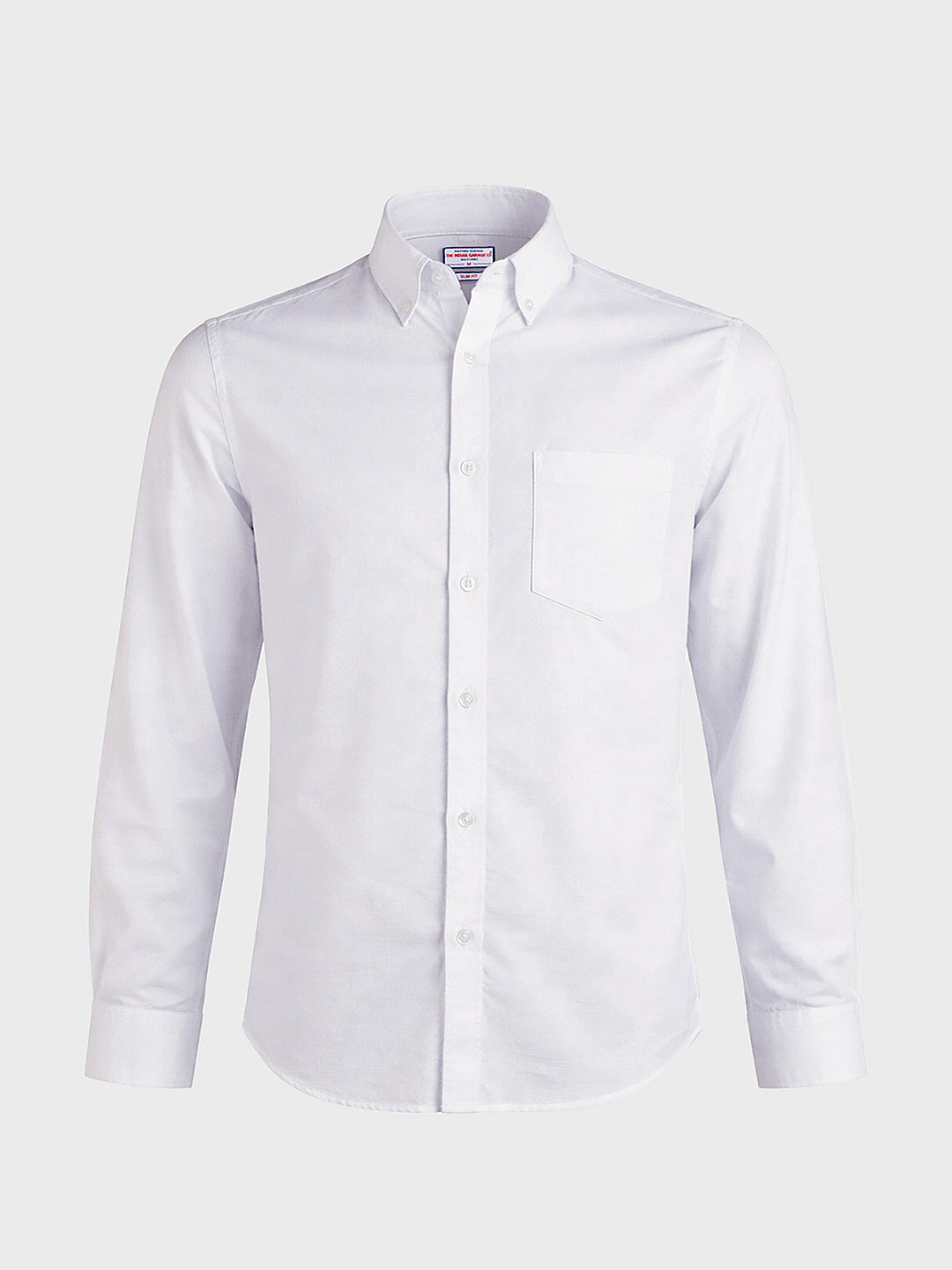 Men's White Slim Fit Solid Casual Shirt