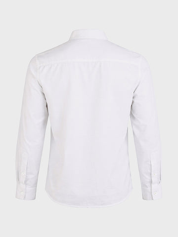 Men's White Slim Fit Solid Casual Shirt