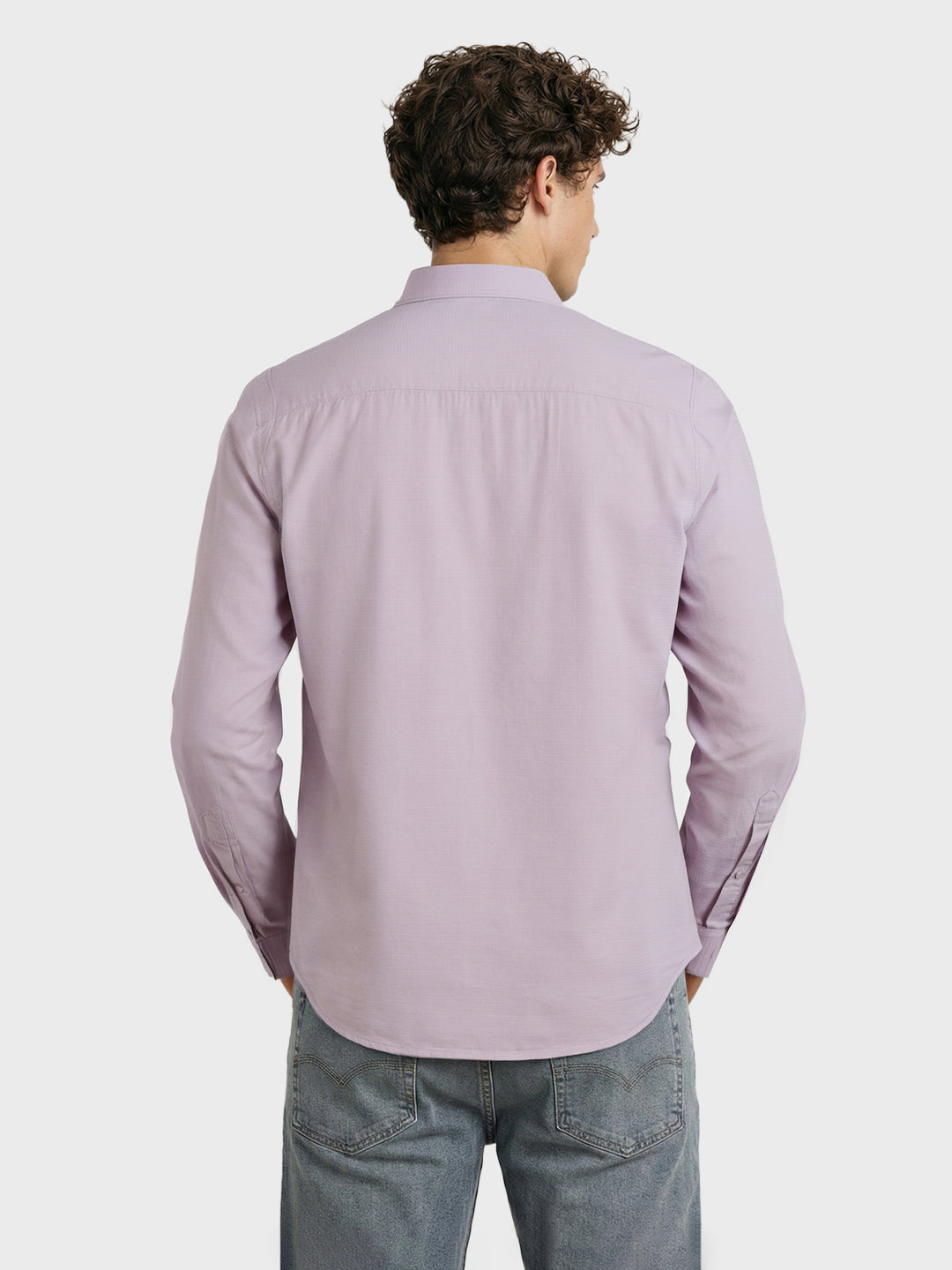 Men's Purple Slim Fit Solid Casual Shirt