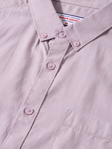 Men's Purple Slim Fit Solid Casual Shirt
