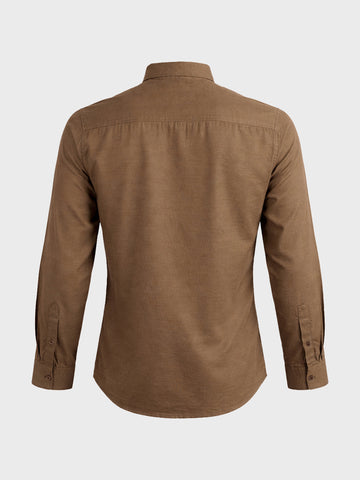 Men's Khaki Slim Fit Solid Casual Shirt