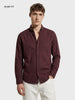 Men's Maroon Slim Fit Solid Casual Shirt
