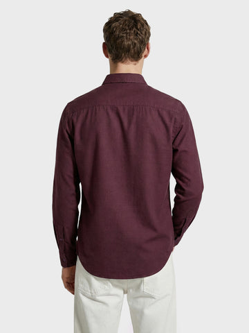 Men's Maroon Slim Fit Solid Casual Shirt