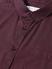 Men's Maroon Slim Fit Solid Casual Shirt