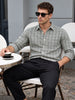 Men's Grey Slim Fit Checkered Casual Shirt
