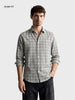 Men's Grey Slim Fit Checkered Casual Shirt