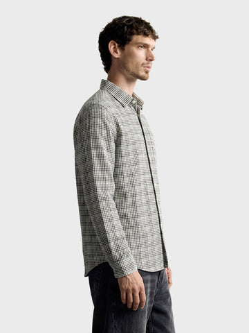 Men's Grey Slim Fit Checkered Casual Shirt