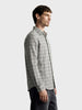 Men's Grey Slim Fit Checkered Casual Shirt